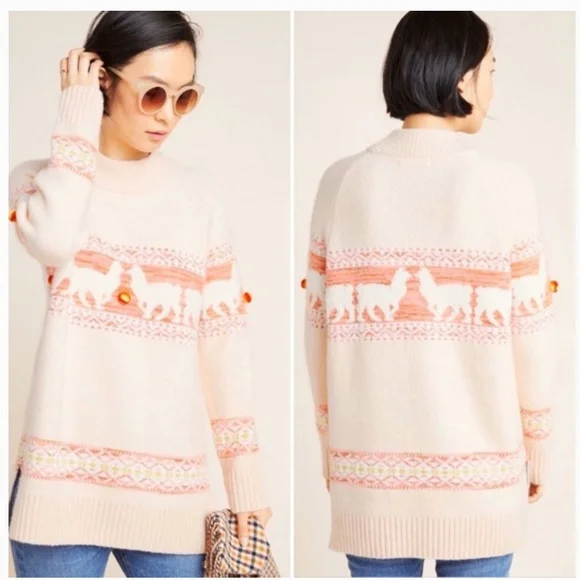 Anthropologie | Aimee Pommed Novelty Print Alpaca Mock Neck Sweater - Picture 16 of 16